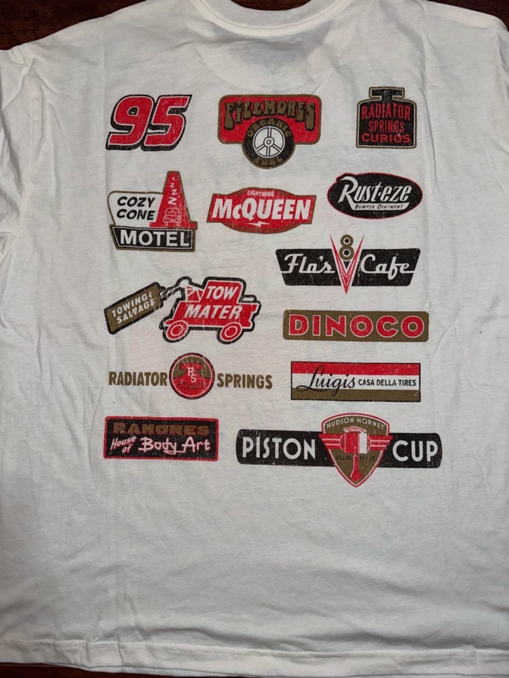 Disney Cars Logo Grid Tee - White, Red, Black - Picture 6 of 8